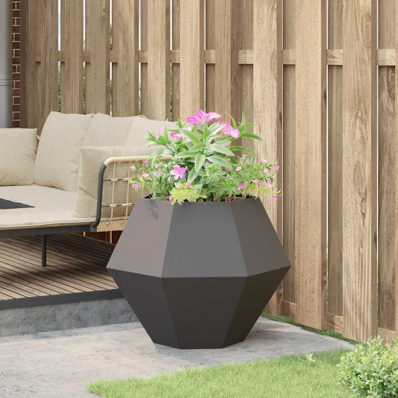 Jardinera Negro 75 X 75 X 60 Cm Acero