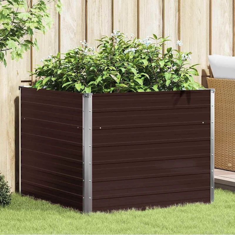 Mesa De Cultivo De Acero Galvanizado Marrón 100x100x77 Cm