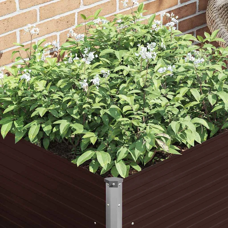 Mesa De Cultivo De Acero Galvanizado Marrón 100x100x77 Cm