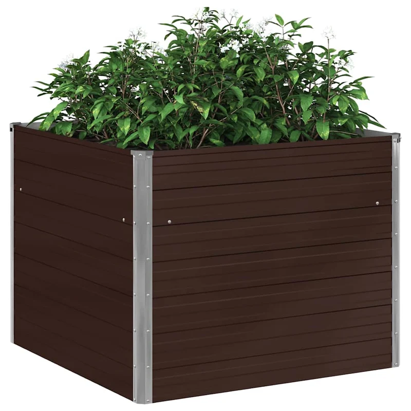 Mesa De Cultivo De Acero Galvanizado Marrón 100x100x77 Cm