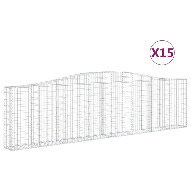 Cestas De Gaviones 15 Uds Forma De Arco Hierro 400x30x100/120cm