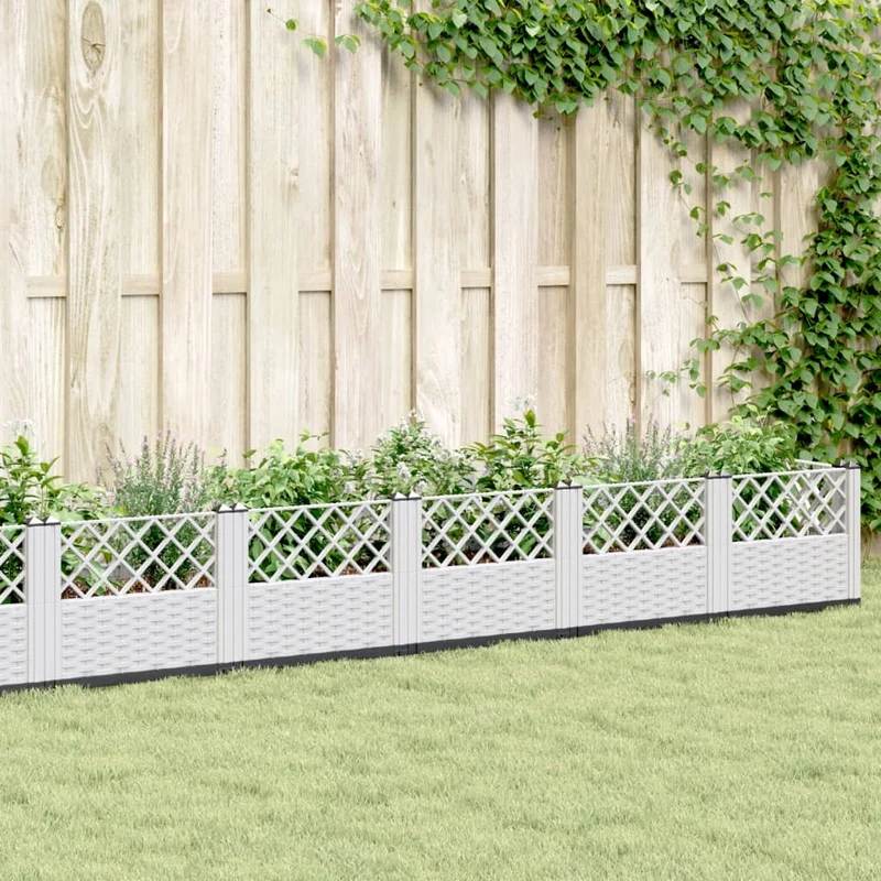 Jardinera Con Clavijas Pp Blanco 363,5x43,5x43,5 Cm