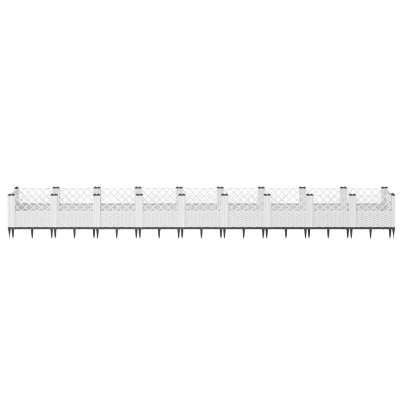 Jardinera Con Clavijas Pp Blanco 363,5x43,5x43,5 Cm