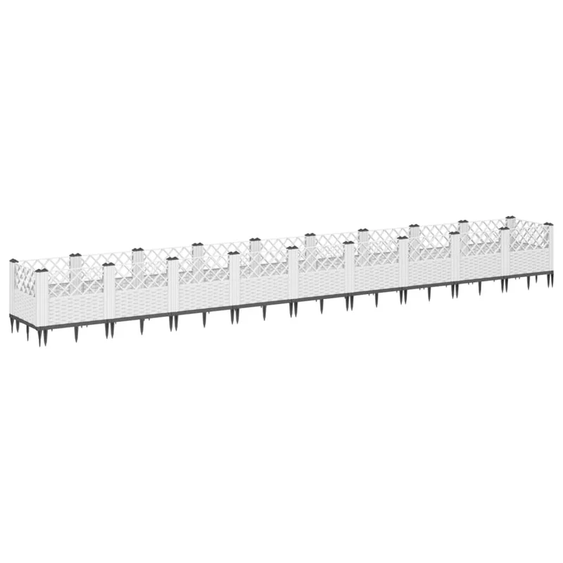 Jardinera Con Clavijas Pp Blanco 363,5x43,5x43,5 Cm