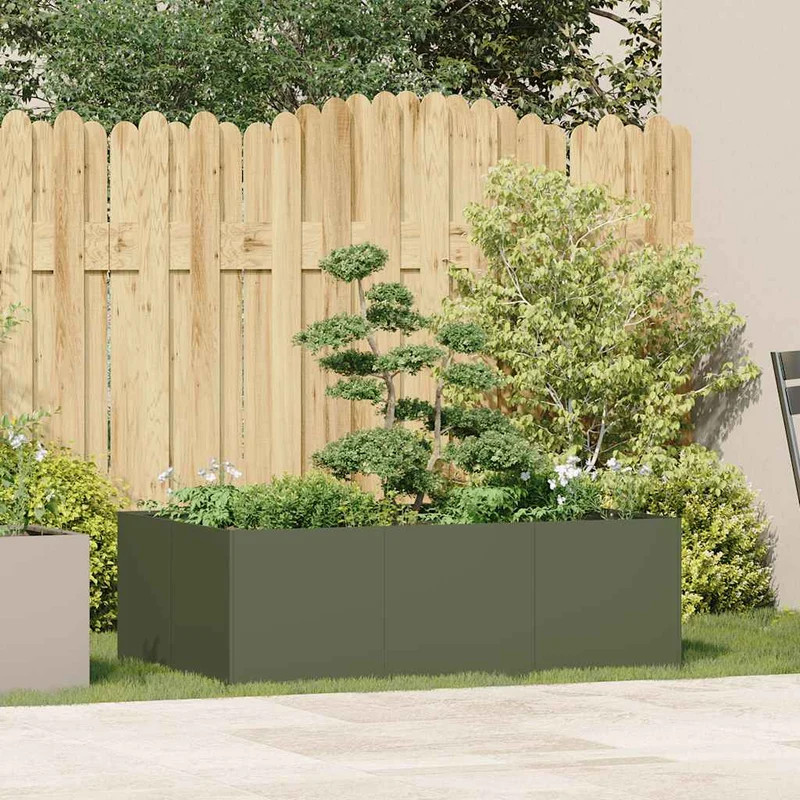 Jardinera Acero Verde Oliva 120x80x40cm