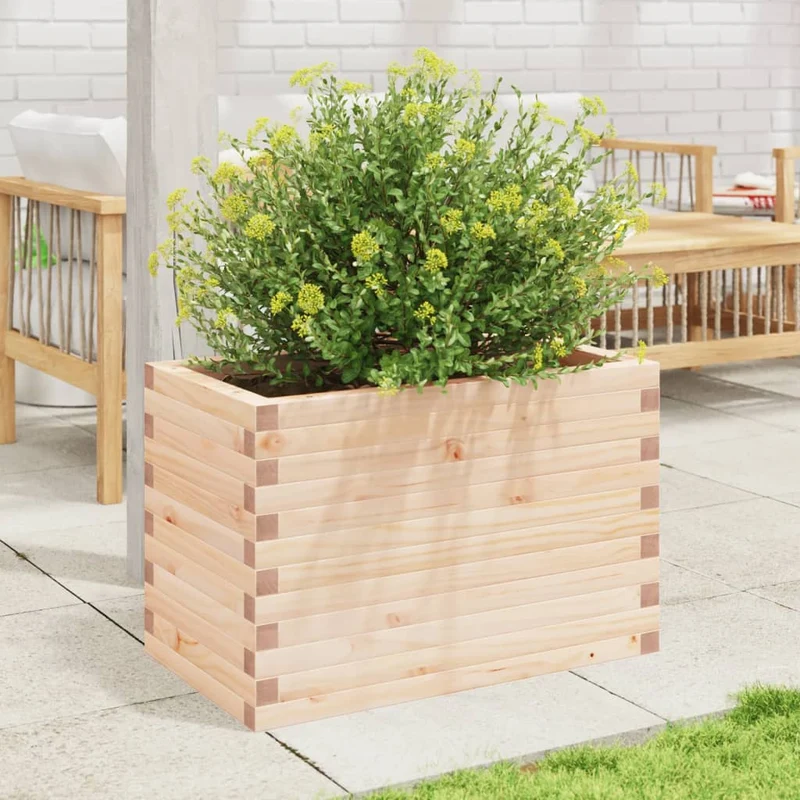 Jardinera Madera Maciza De Pino 70x40x45,5 Cm