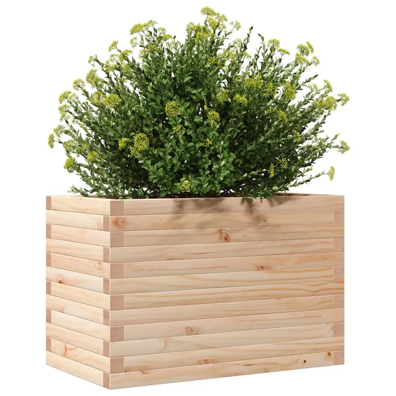 Jardinera Madera Maciza De Pino 70x40x45,5 Cm