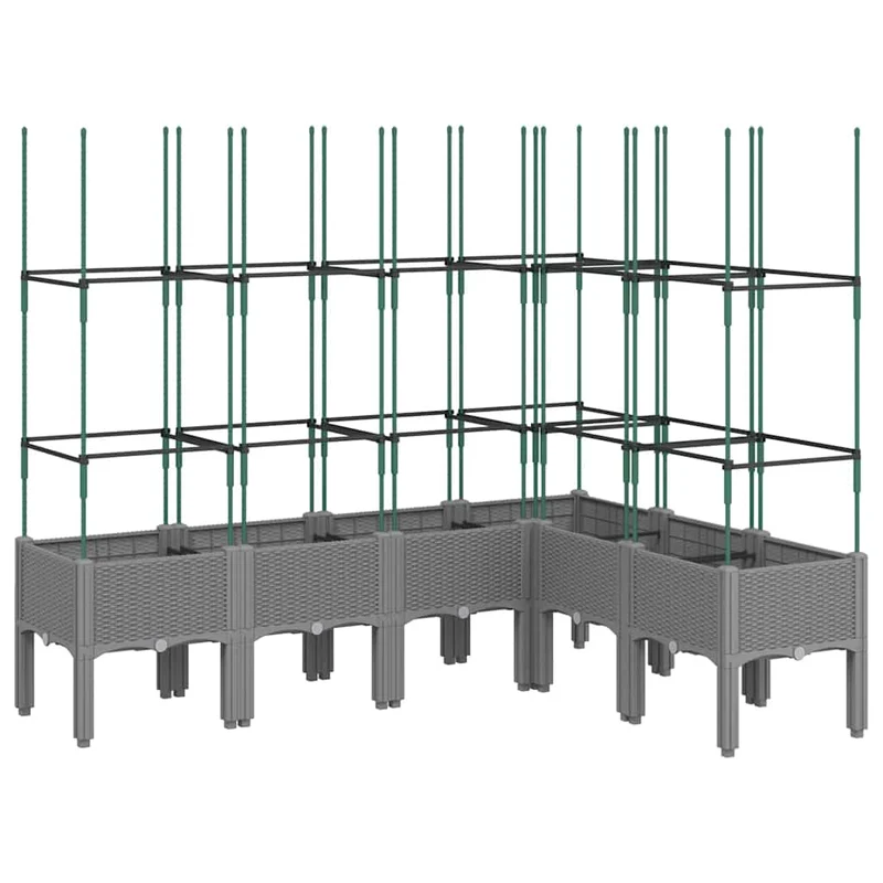 Jardinera Con Enrejado Pp Gris Claro 160x120x142,5 Cm