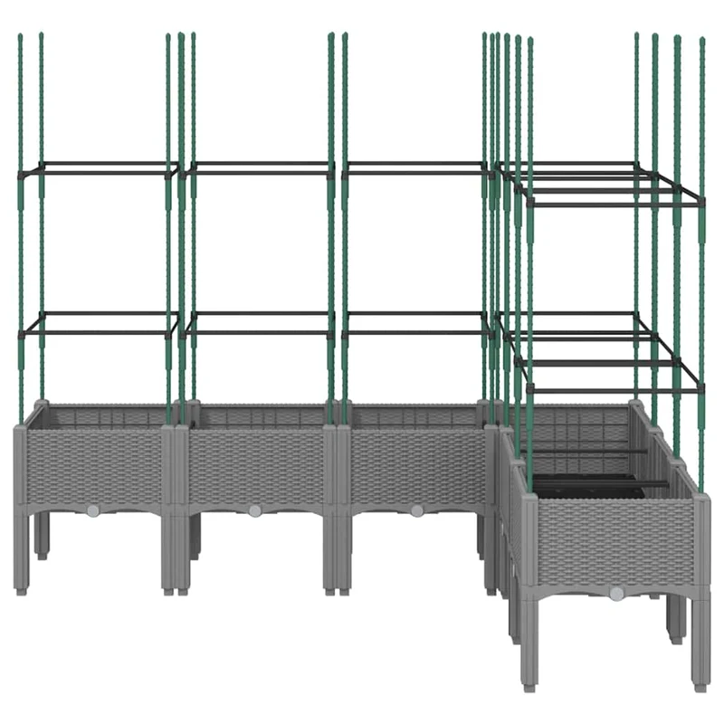 Jardinera Con Enrejado Pp Gris Claro 160x120x142,5 Cm