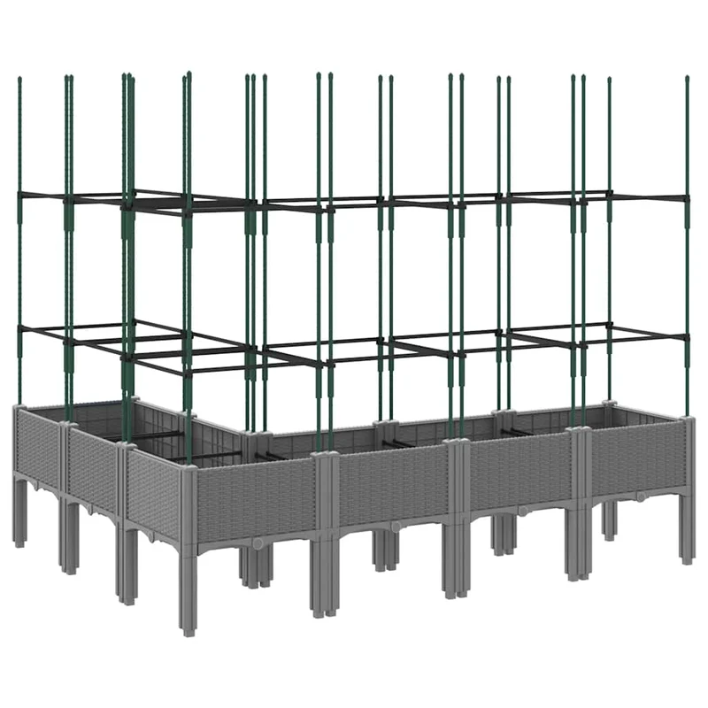 Jardinera Con Enrejado Pp Gris Claro 160x120x142,5 Cm