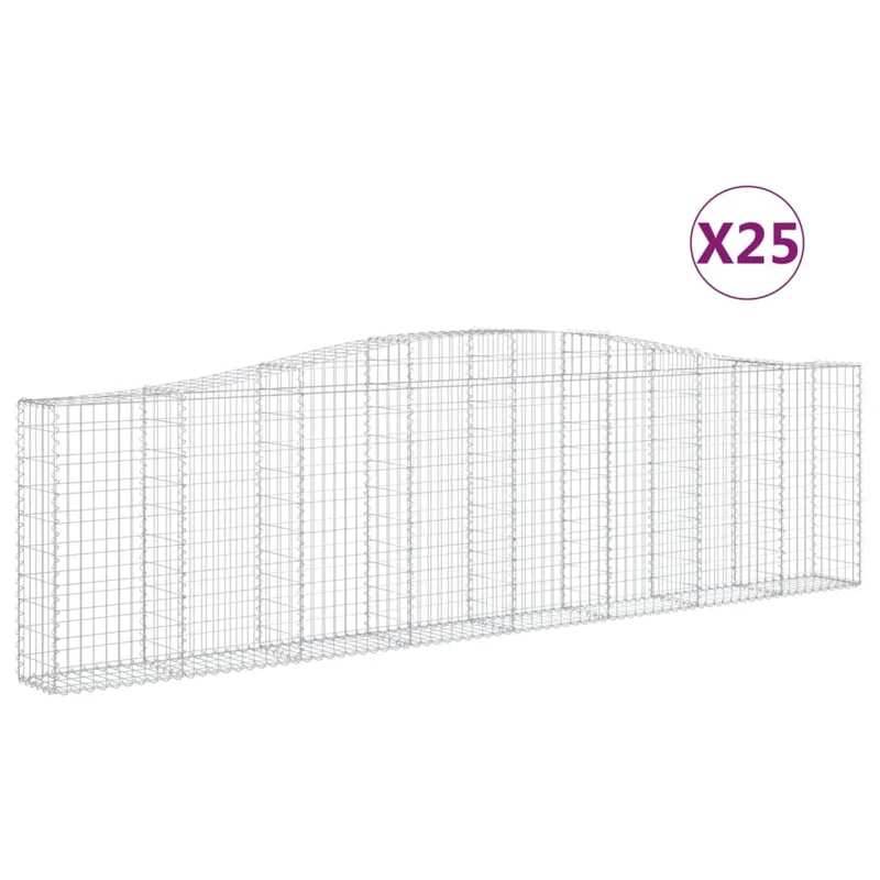 Cestas De Gaviones 25 Uds Forma De Arco Hierro 400x30x100/120cm