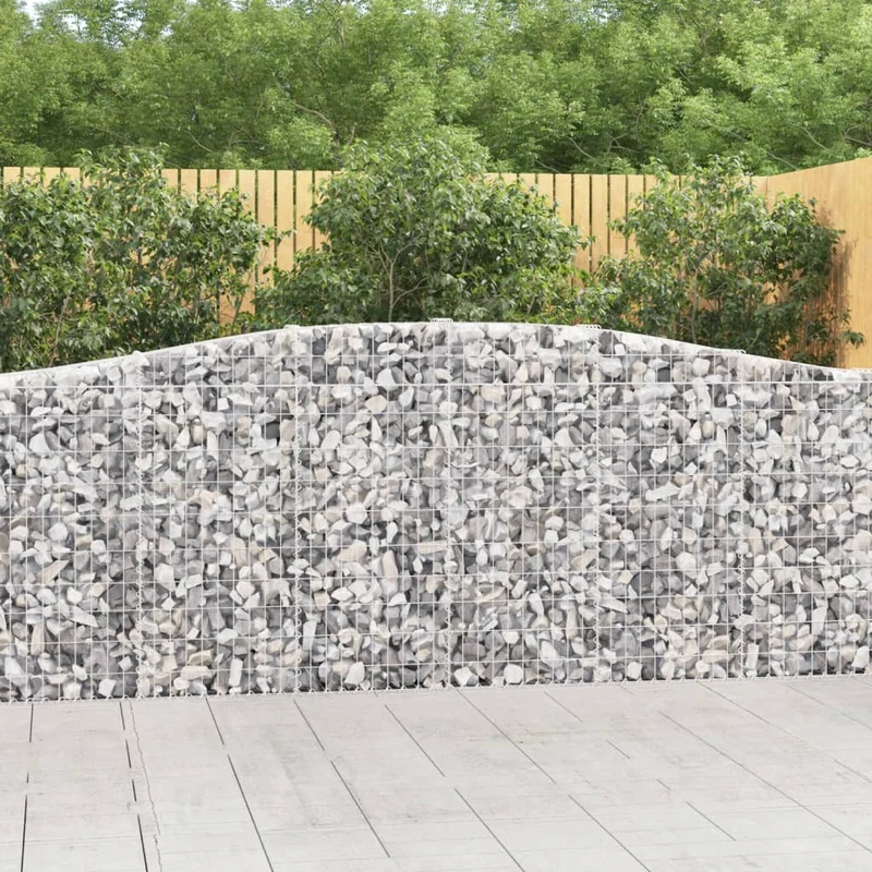 Cestas De Gaviones 25 Uds Forma De Arco Hierro 400x30x100/120cm