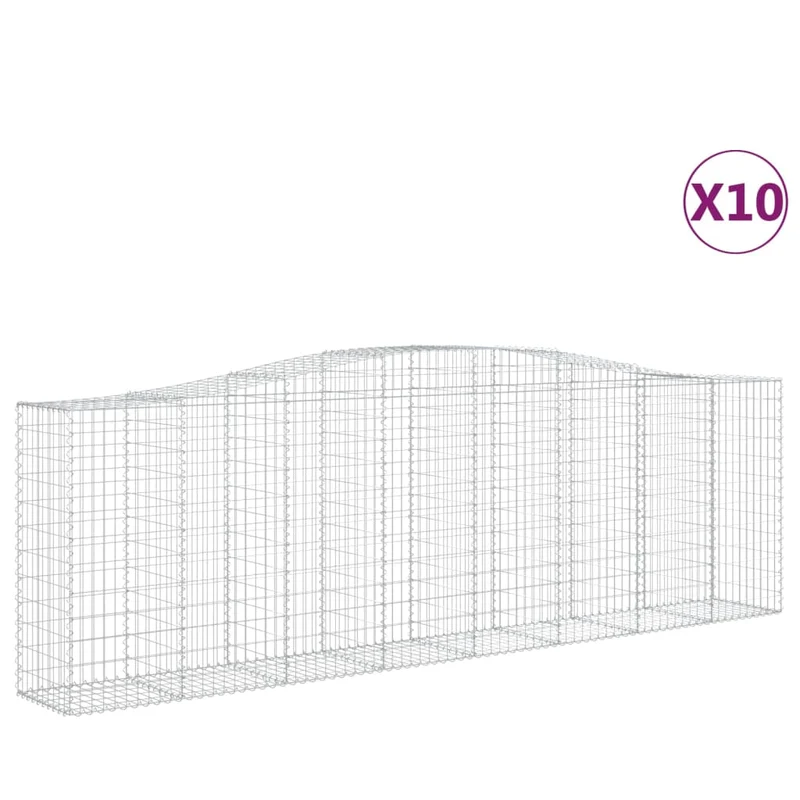 Cestas Gaviones 10 Uds Forma De Arco Hierro 400x50x120/140 Cm