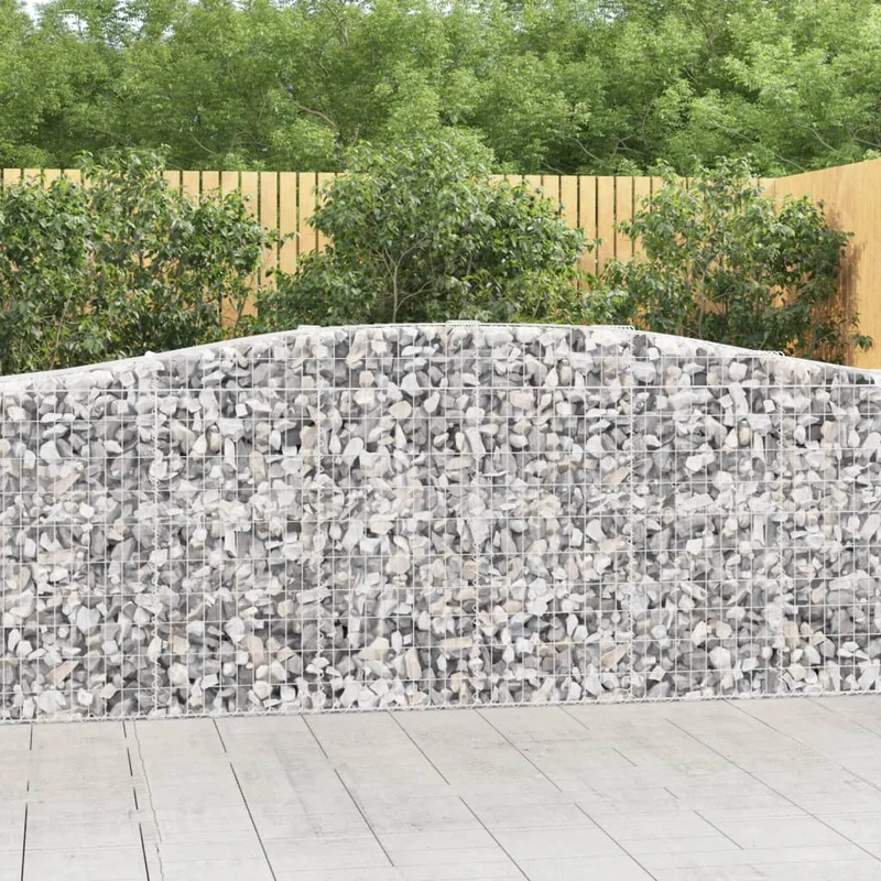 Cestas De Gaviones 2 Uds Forma De Arco Hierro 400x50x100/120 Cm