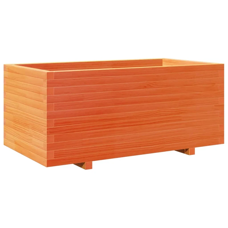 Jardinera Madera Maciza De Pino Marrón Cera 110x60x49,5 Cm