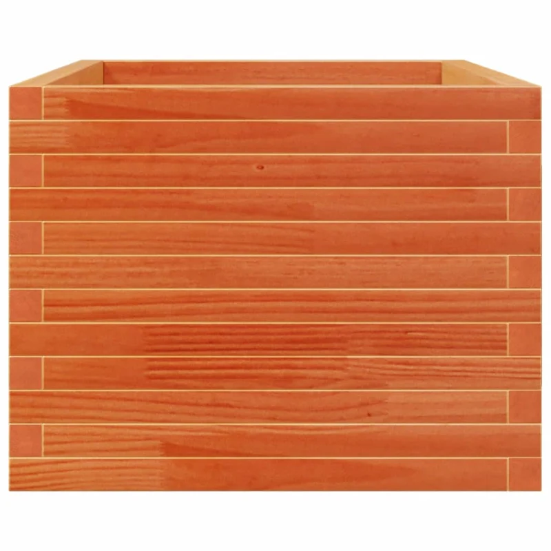 Jardinera Madera Maciza De Pino Marrón Cera 110x60x49,5 Cm