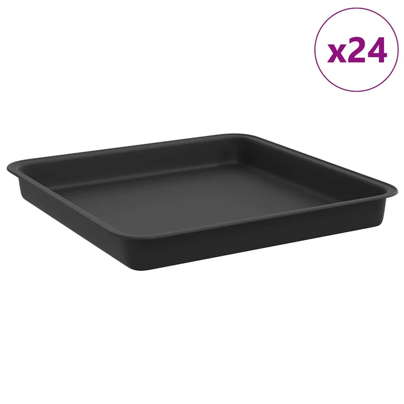 Bandeja Cuadrada Para Flores 24 Uds. Negro 18 X 18 X 2 Cm