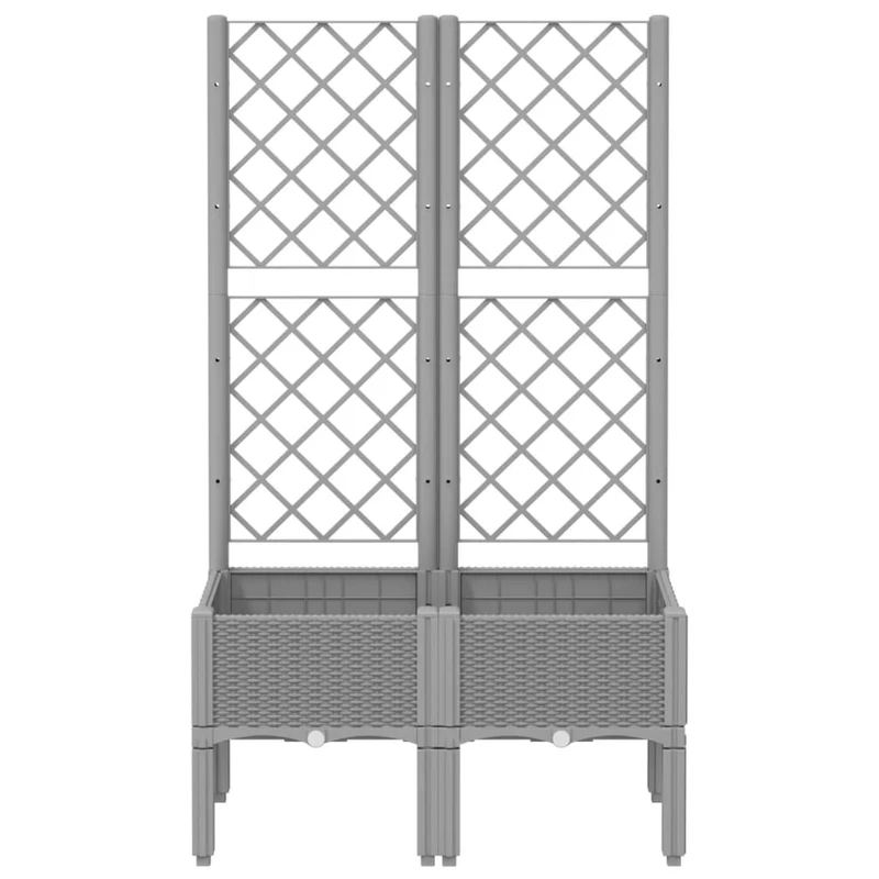 Jardinera Con Enrejado Pp Gris Claro 80x40x142 Cm