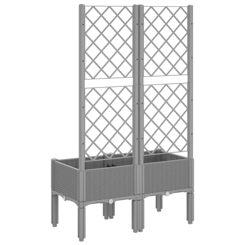 Jardinera Con Enrejado Pp Gris Claro 80x40x142 Cm