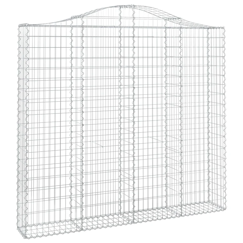 Cestas De Gaviones 2 Uds Forma De Arco Hierro 200x30x180/200 Cm