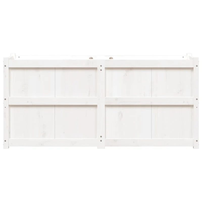 Jardinera De Madera Maciza De Pino Blanca 150x50x70 Cm