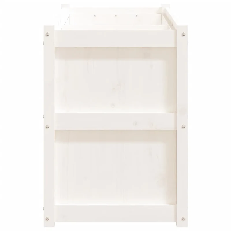 Jardinera De Madera Maciza De Pino Blanca 150x50x70 Cm