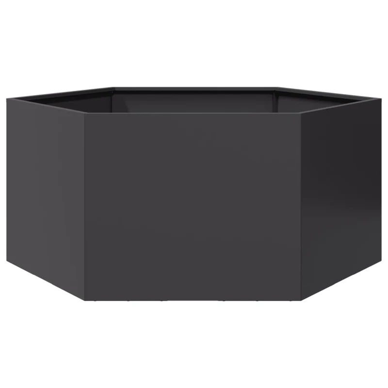 Jardinera Hexagonal Acero Negra 104x90x45 Cm