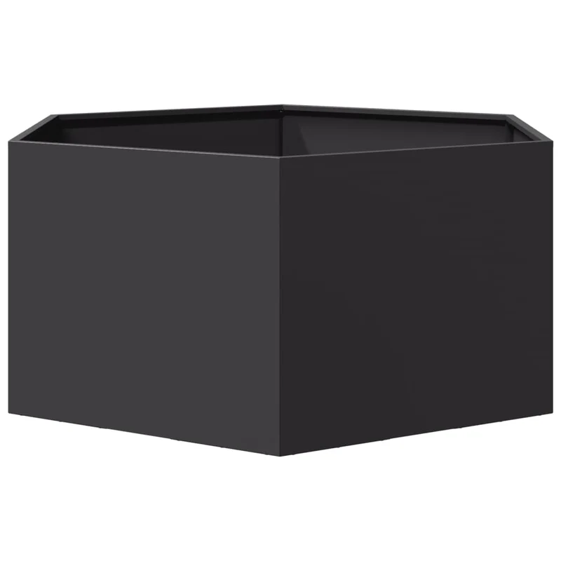 Jardinera Hexagonal Acero Negra 104x90x45 Cm