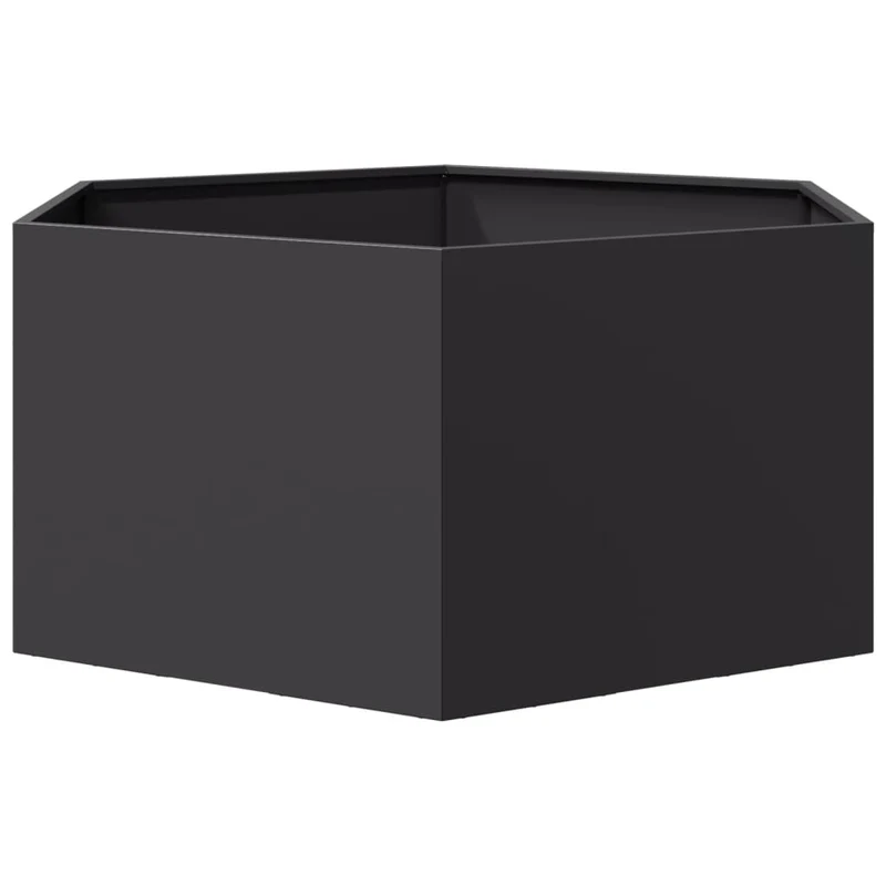 Jardinera Hexagonal Acero Negra 104x90x45 Cm