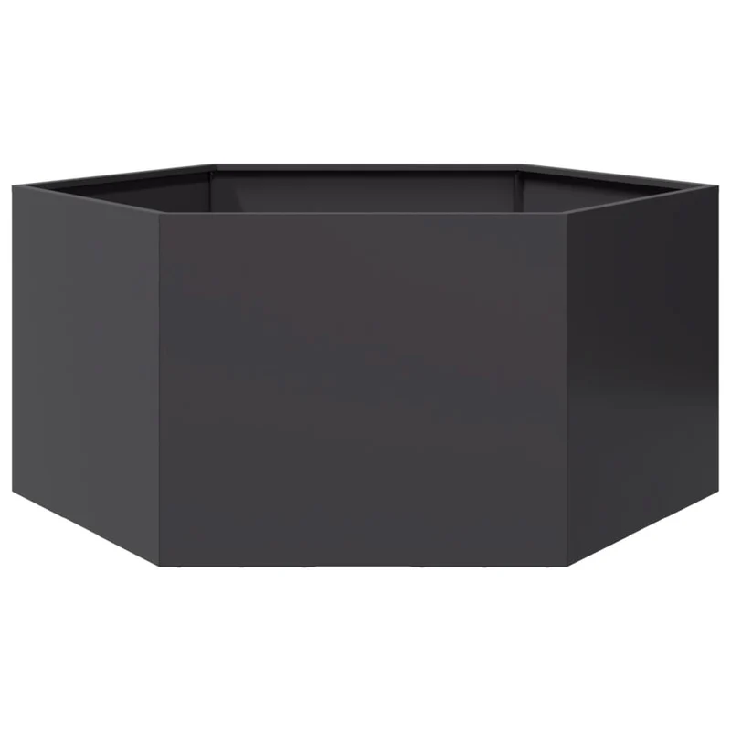 Jardinera Hexagonal Acero Negra 104x90x45 Cm