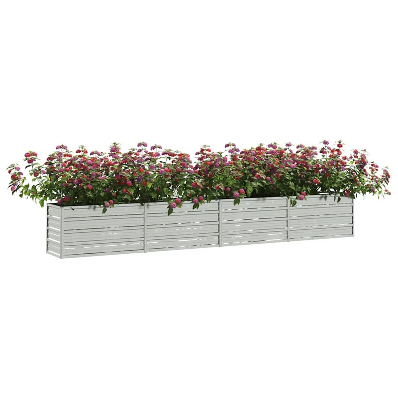Arriate De Acero Galvanizado Plateado 320x40x45 Cm