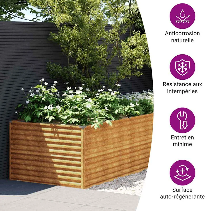 Jardinera De Acero Corten 479x100x69 Cm
