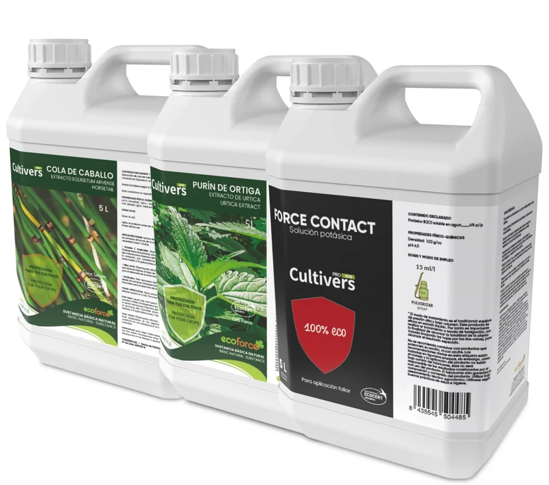 Pack Cola De Caballo, Purín De Ortiga Y Jabón Potásico Cultivers 1 L