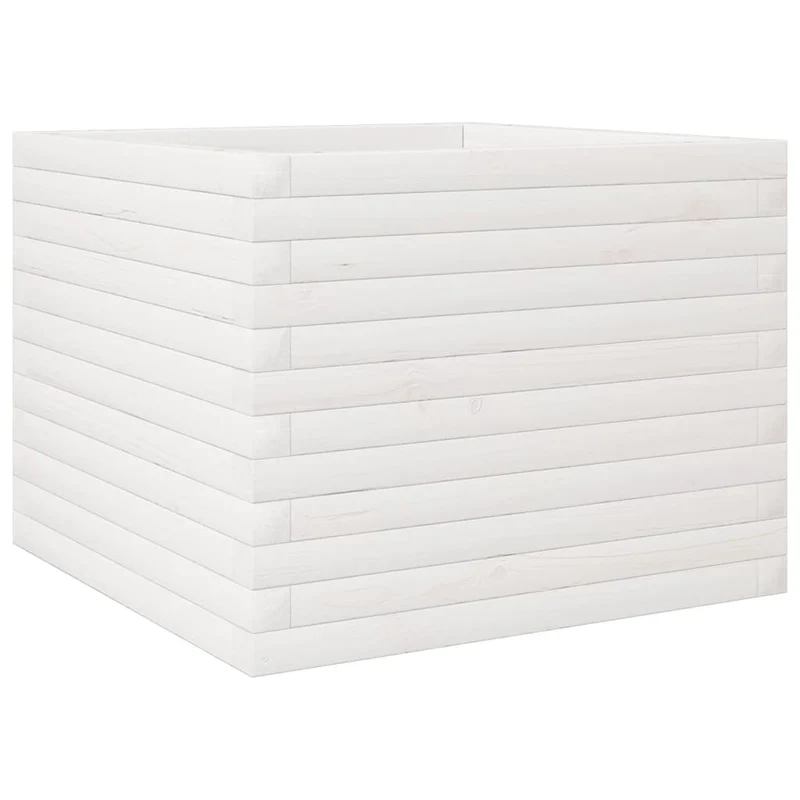 Jardinera De Madera Maciza De Pino Blanco 60x60x45,5 Cm