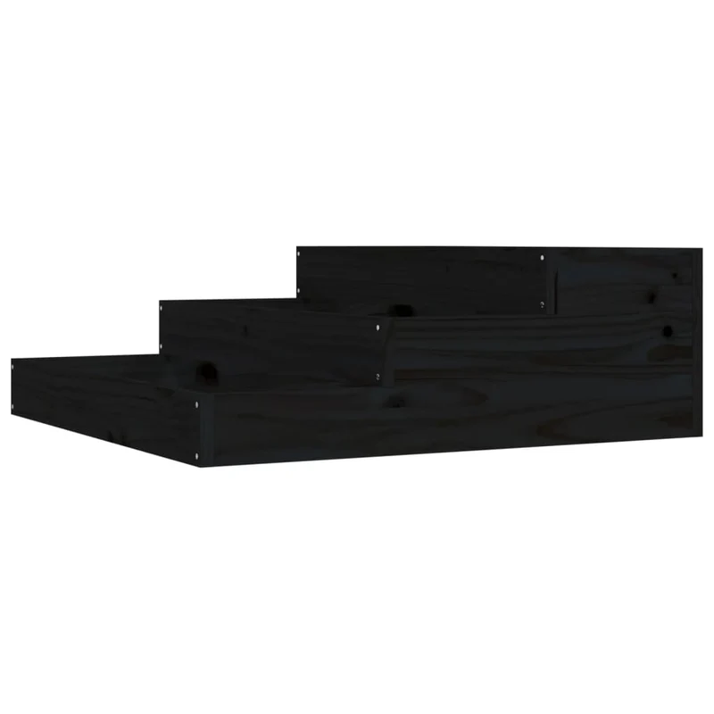 Jardinera De Madera Maciza De Pino Negro 78x78x27 Cm