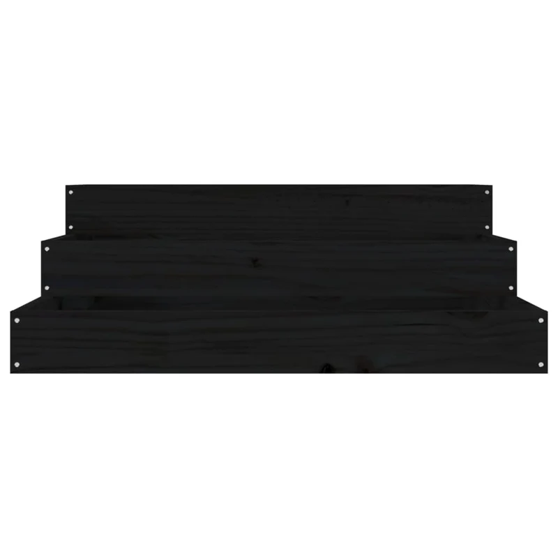 Jardinera De Madera Maciza De Pino Negro 78x78x27 Cm