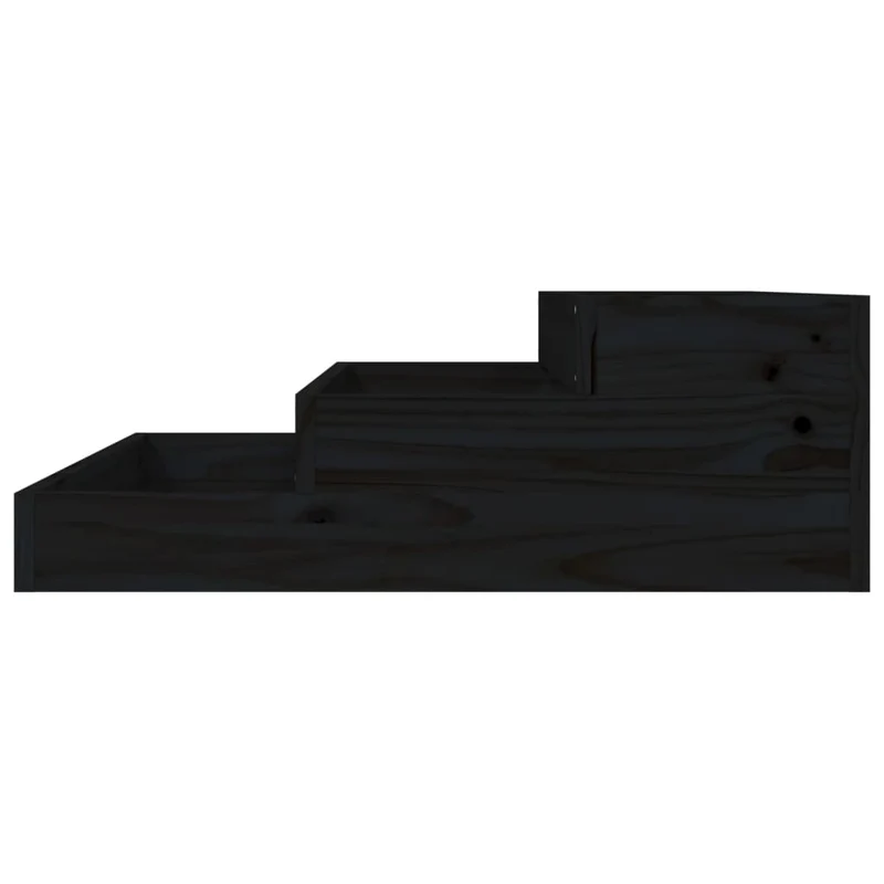Jardinera De Madera Maciza De Pino Negro 78x78x27 Cm