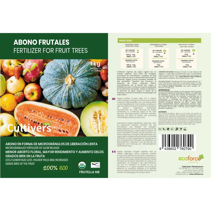 Abono Frutales Ecológico Cultivers 1 Kg