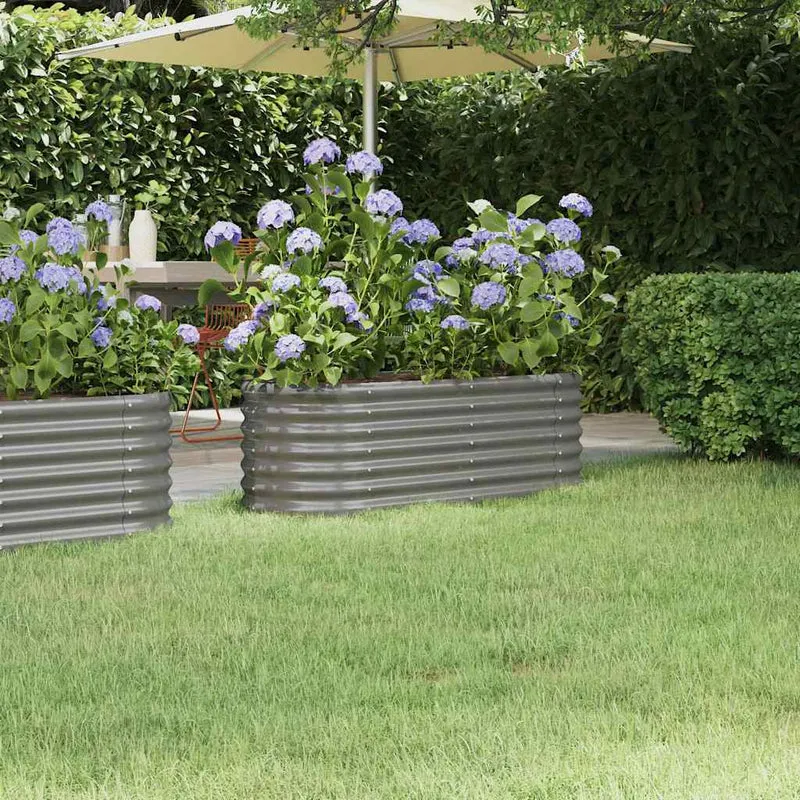 Jardinera Arriate Acero Galvanizado Gris 114x40x36 Cm