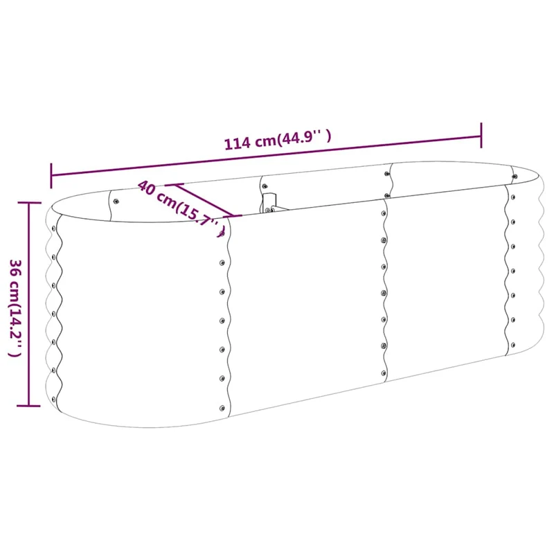 Jardinera Arriate Acero Galvanizado Gris 114x40x36 Cm
