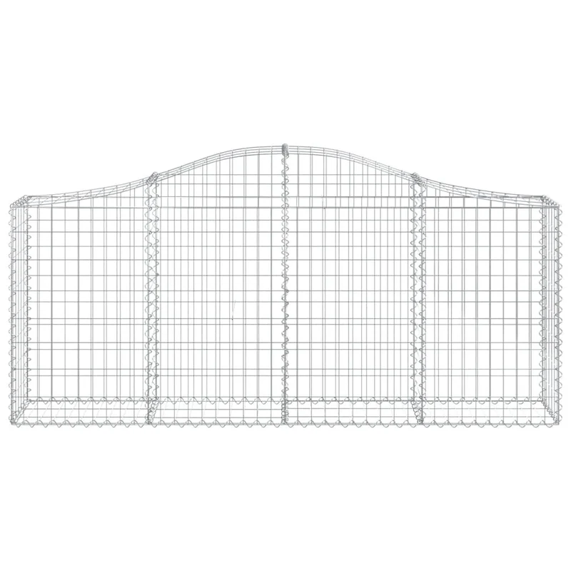 Cestas De Gaviones 9 Uds Forma De Arco Hierro 200x30x80/100 Cm