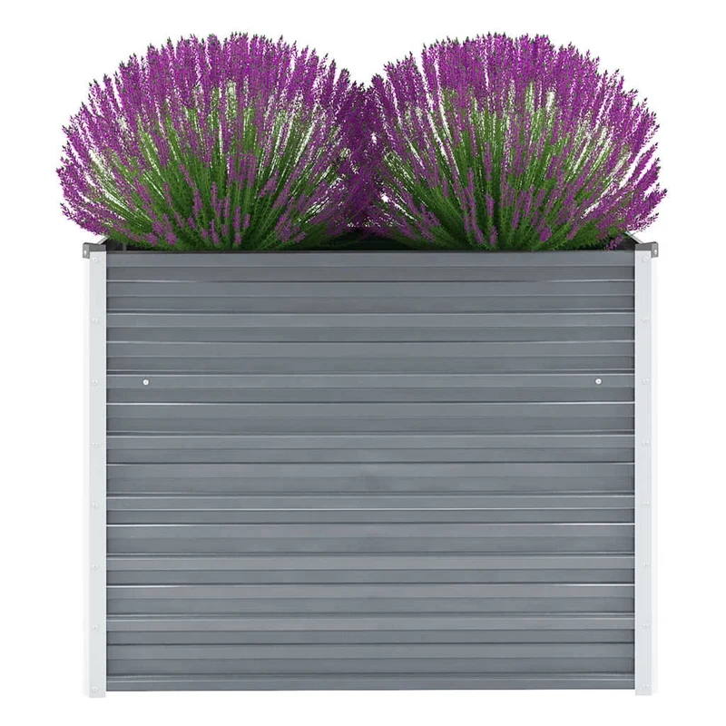 Arriate De Jardín De Acero Galvanizado Gris 100x40x77 Cm