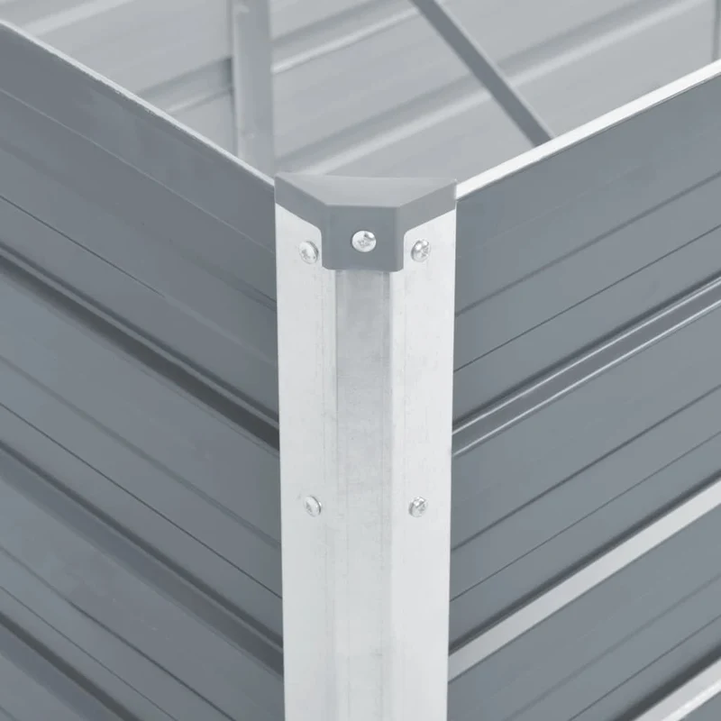 Arriate De Jardín De Acero Galvanizado Gris 100x40x77 Cm