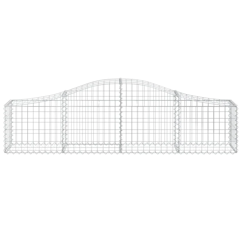 Cestas De Gaviones 6 Uds Forma De Arco Hierro 200x30x40/60 Cm
