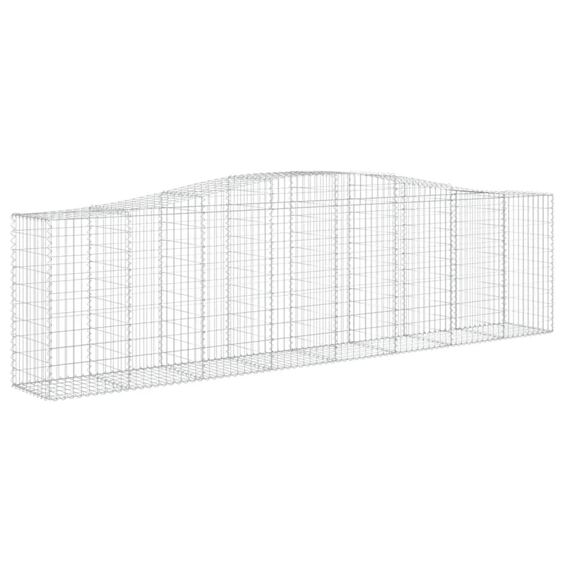 Cestas De Gaviones 9 Uds Forma De Arco Hierro 400x50x100/120 Cm