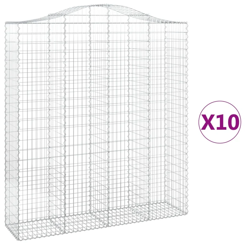 Cestas De Gaviones 10 Uds Forma De Arco Hierro 200x50x220/240cm