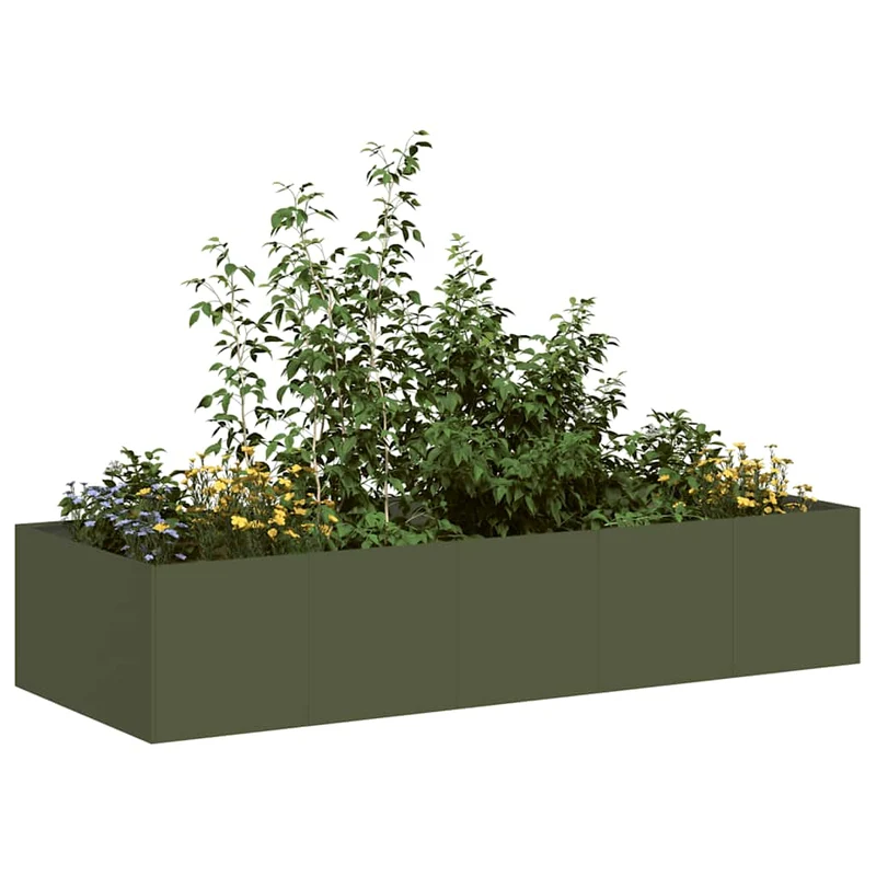 Jardinera Acero Verde Oliva 200x80x40 Cm