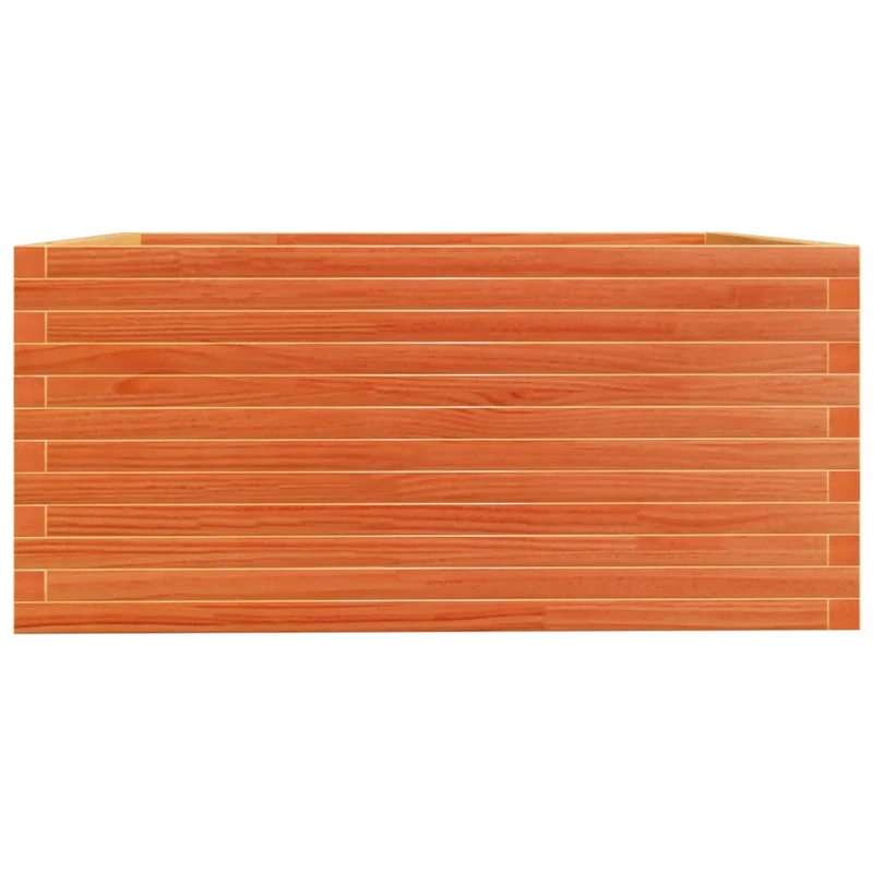 Jardinera Madera Maciza De Pino Marrón Cera 100x100x49,5 Cm