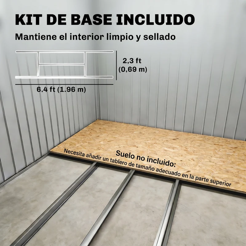 Outsunny Cobertizo De Jardín Base Sin Suelo 213x130x185 Cm Con 2 Puertas Marrón