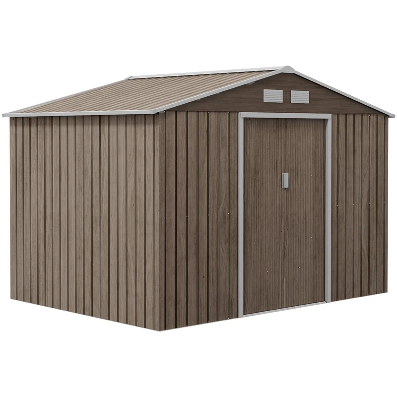 Outsunny Caseta De Jardín Exterior 4,9 M² 277x195x192 Cm Con Puerta Corredera